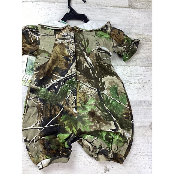Vintage J. Tuohy's Realtree Baby Camo Jumper Bibbed Embroidered Bambie Deer - Picture 7 of 8